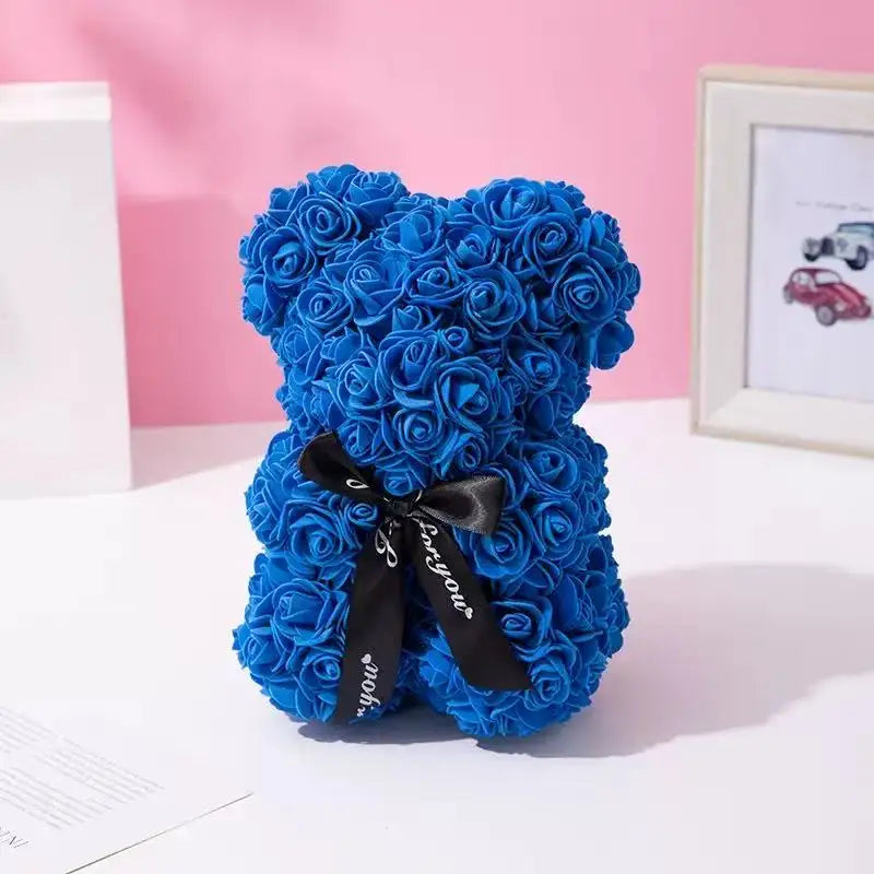 Kismet Forever Rose Teddy Bear – Handmade Flower Bear Gift With Box Set