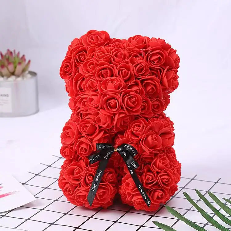 Kismet Forever Rose Teddy Bear – Handmade Flower Bear Gift With Box Set