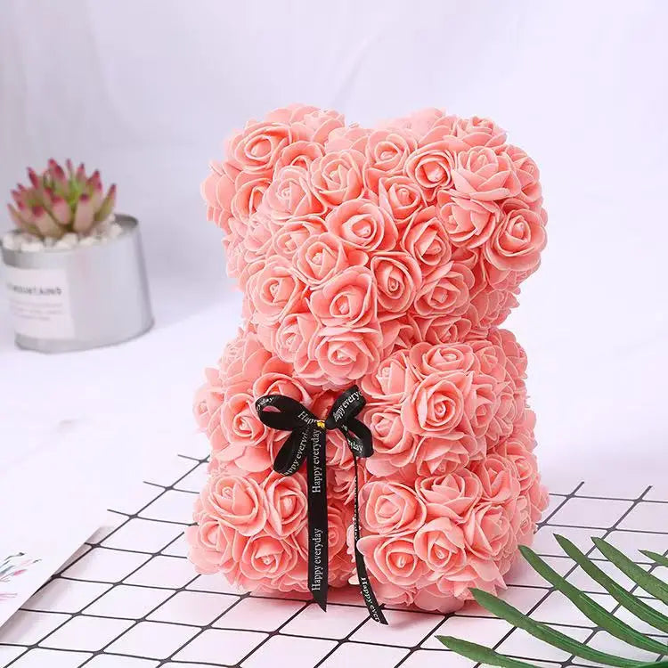 Kismet Forever Rose Teddy Bear – Handmade Flower Bear Gift With Box Set