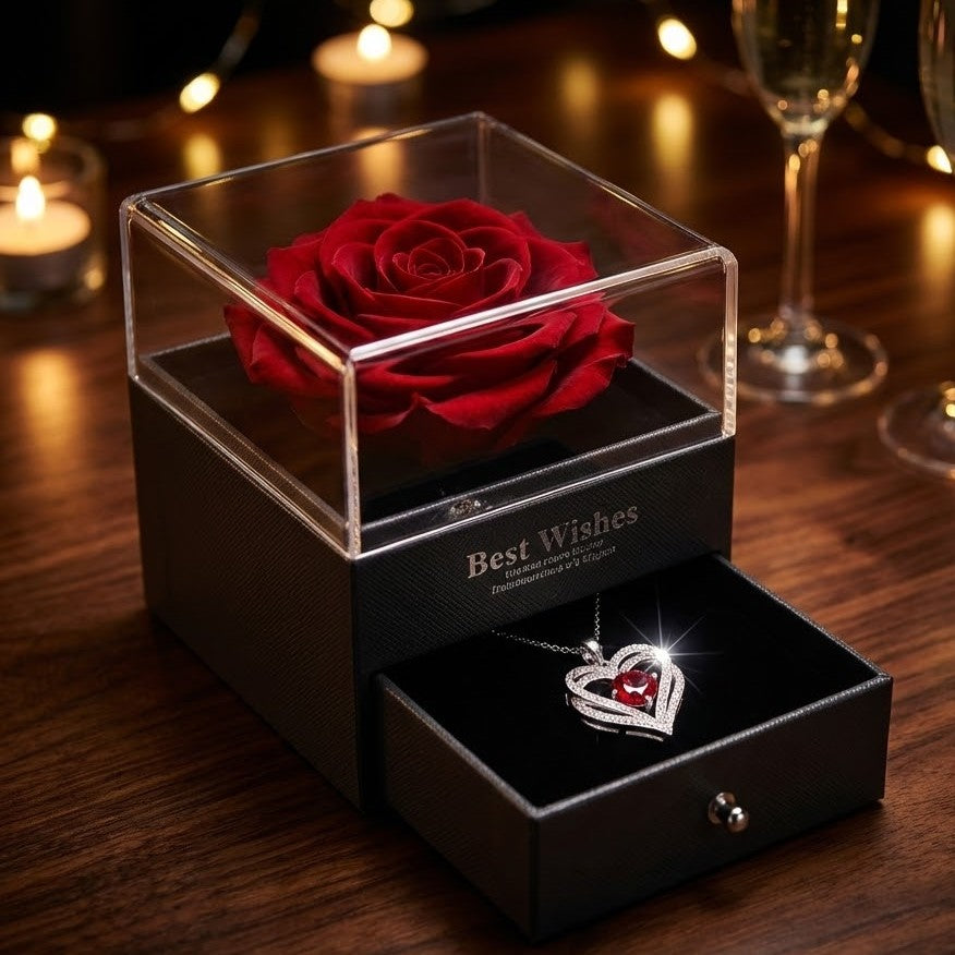 Kismet Valentine’s Eternal Rose & Necklace Gift Set